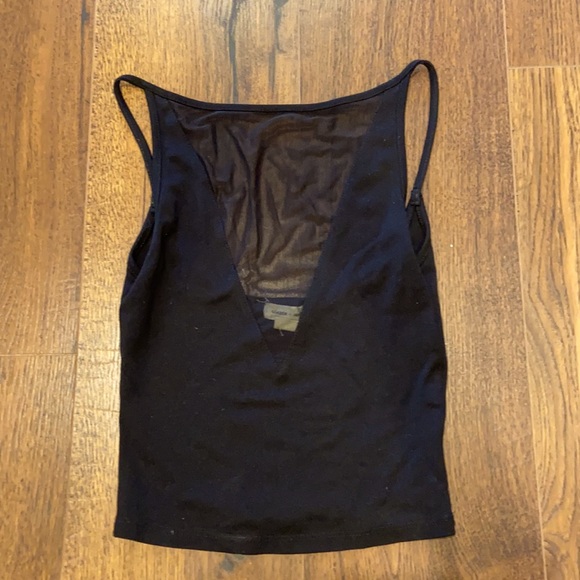 Urban Outfitters Black Mesh Crop Top - Picture 1 of 2